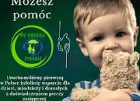 Plakat infolini wsparcia dla pieczy zastępczej